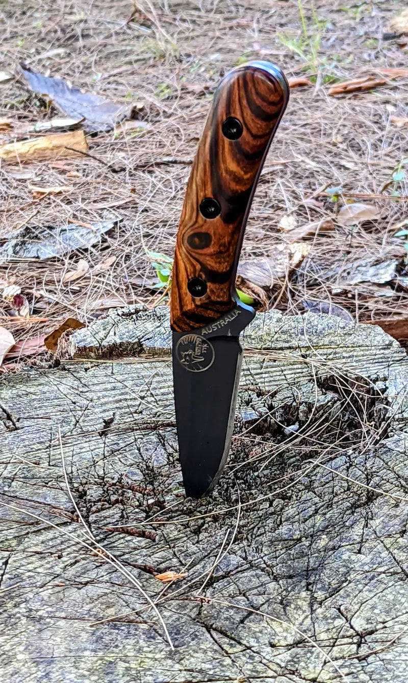 Australian Made Fixed Blade Drop Point,Desert Ironwood