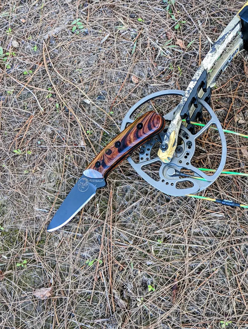Australian Made Fixed Blade Drop Point,Desert Ironwood