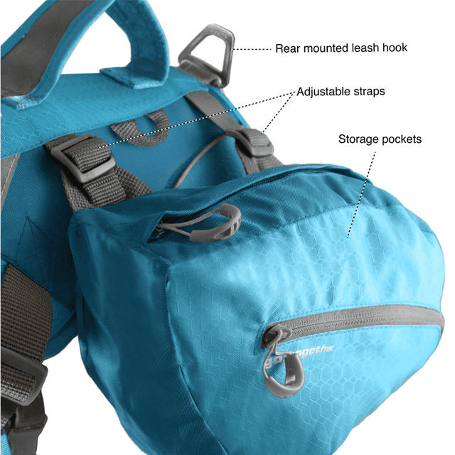 Kurgo Big Baxter Backpack Dog Harness in Coastal Blue