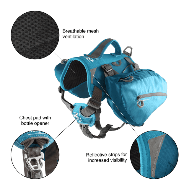 Kurgo Big Baxter Backpack Dog Harness in Coastal Blue
