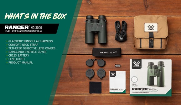 Vortex Ranger® HD 3000 10x42 LRF Binocular
